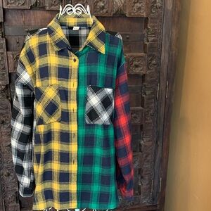 Multicolor Plaid Button Down Shirt